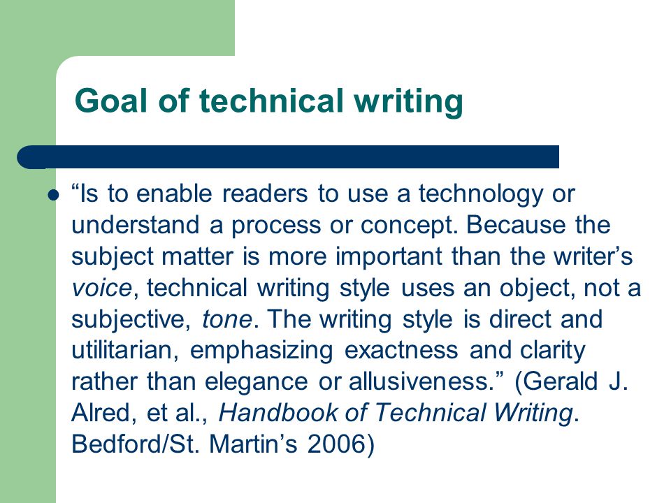 Definition of Technical Writing